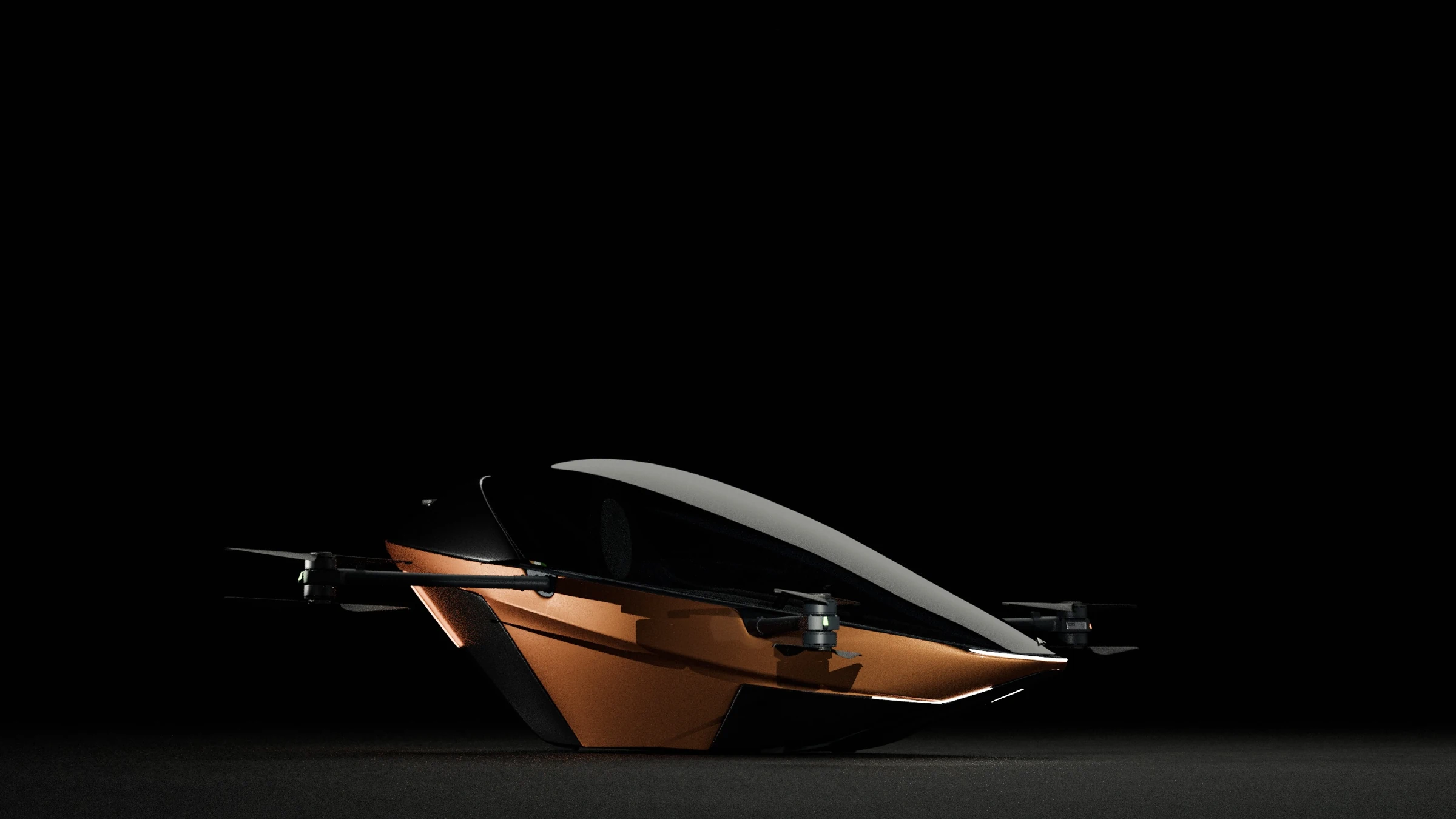 Aer Commute edition with an enclosed bronze and white cabin