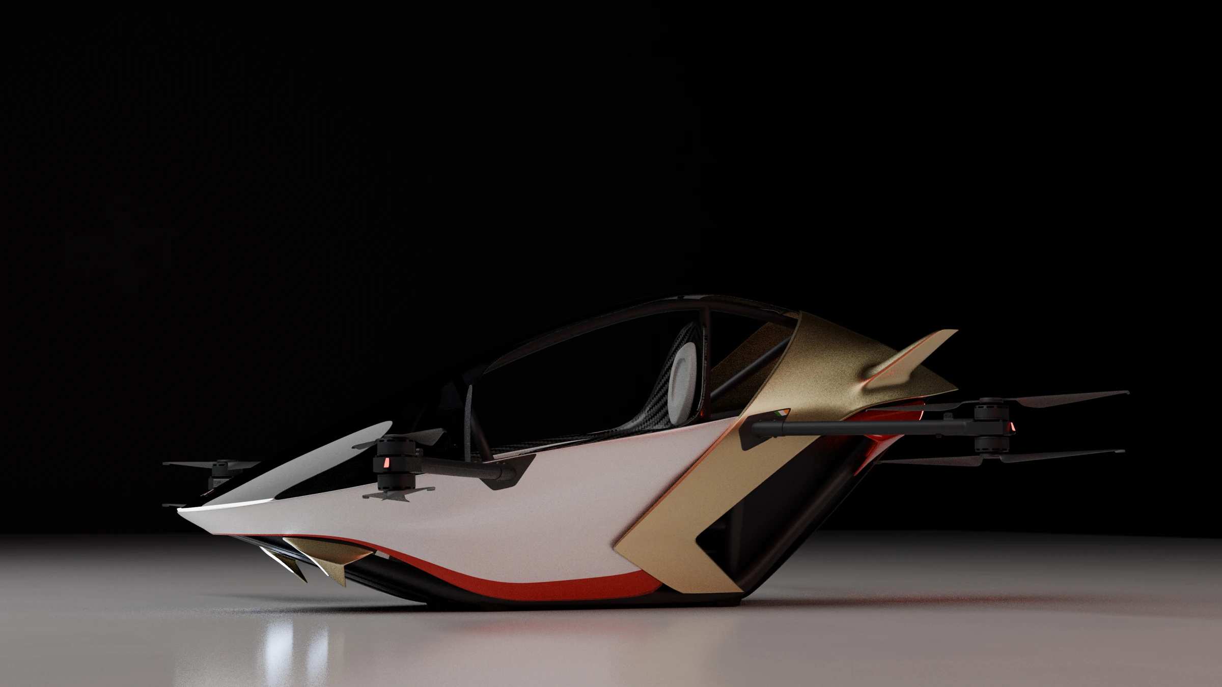 Aer Sport edition in white and gold with an open cockpit