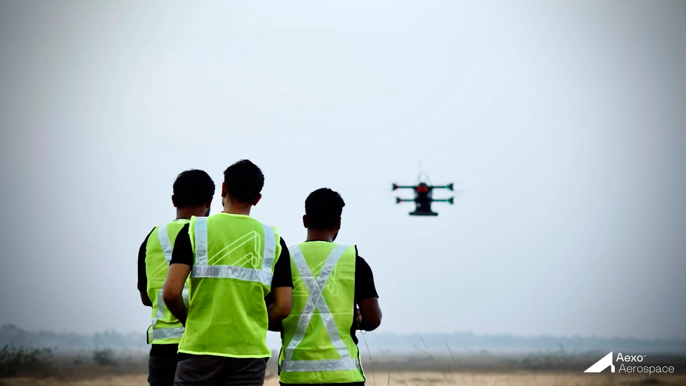 The Aexo flight team observing the Genesis aircraft during a test flight