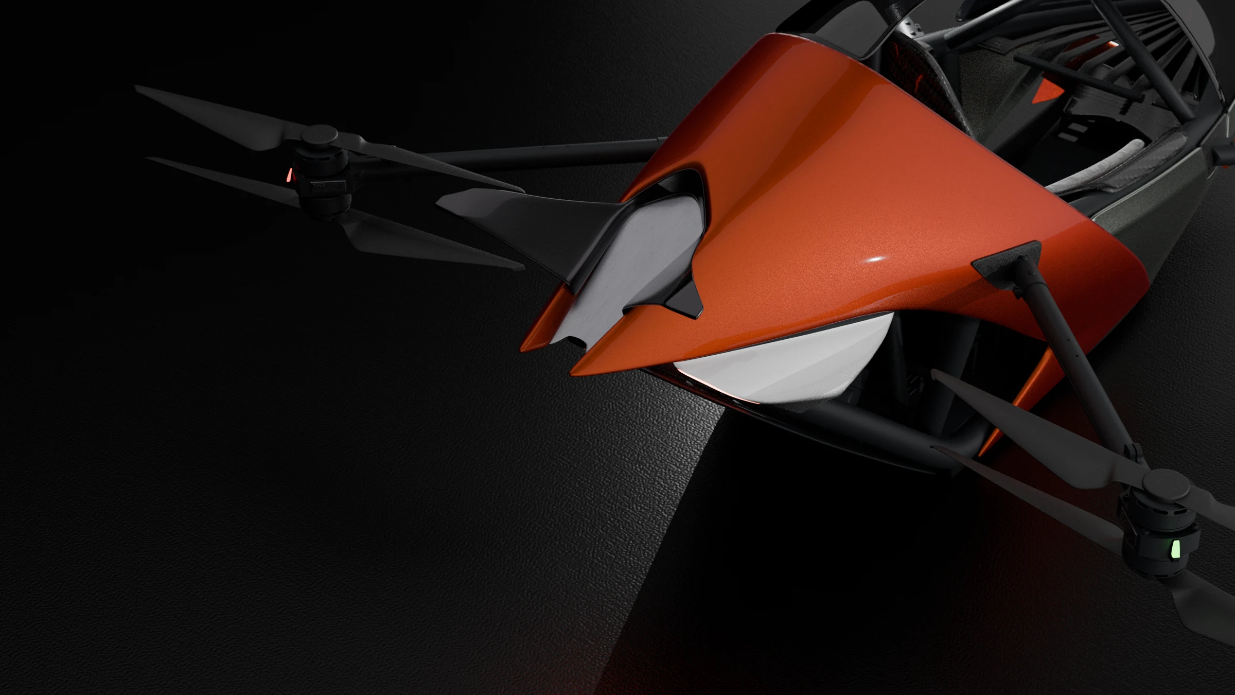 Sculpted Aer Sport bodywork and paired propellers