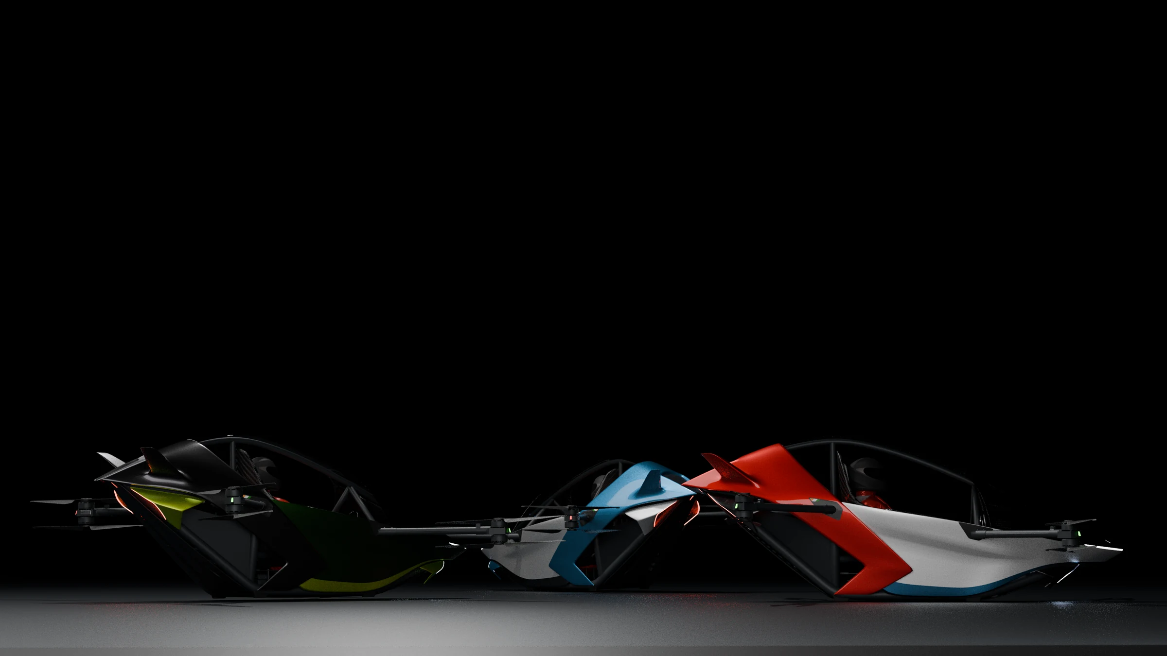 Aer Sport designs in development in different colour schemes